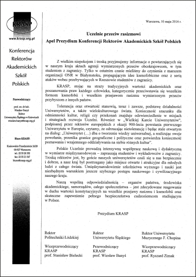 Uczelnie przeciw rasizmowi